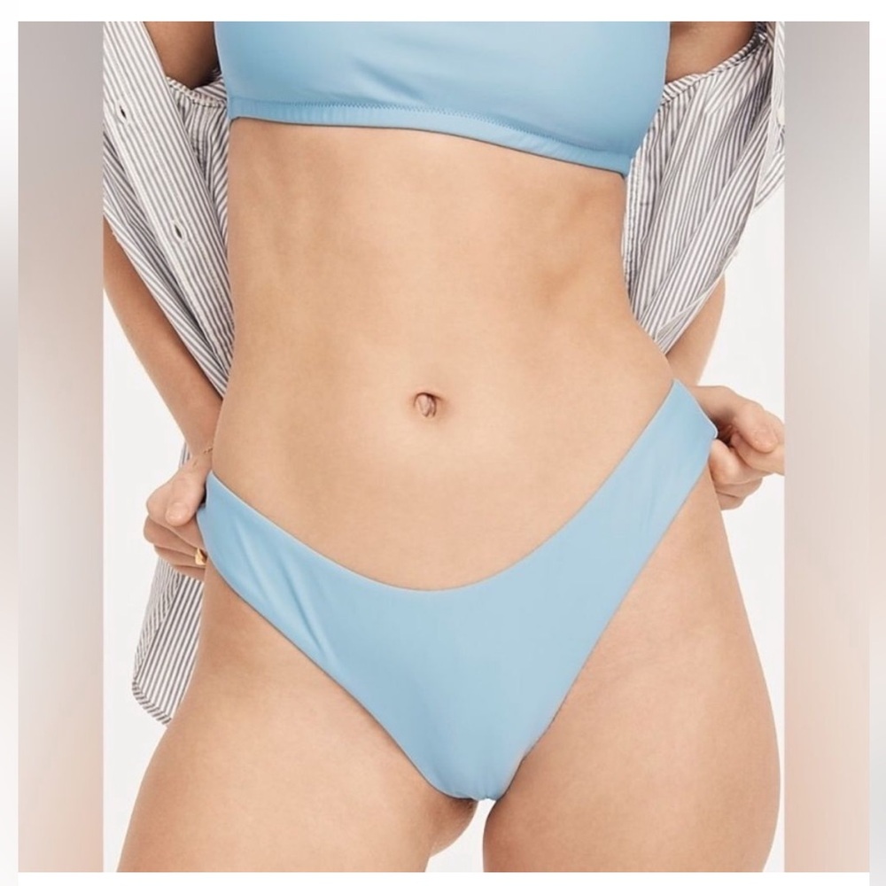 J Crew Swim L Bikini Bottom Blue BC125